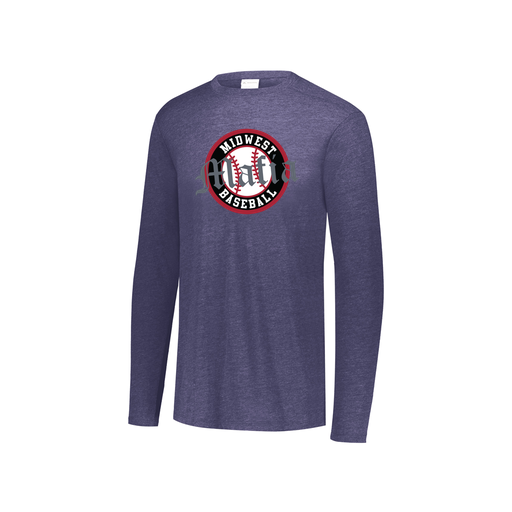 [FTLCUBNV-YS-LOGO2] Decker Youth Tri-Blend T-Shirt - Long Sleeve (Youth S, Navy, Logo 2)