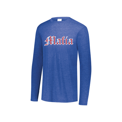 [FTLCUBRY-YS-LOGO3] Decker Youth Tri-Blend T-Shirt - Long Sleeve (Youth S, Royal, Logo 3)
